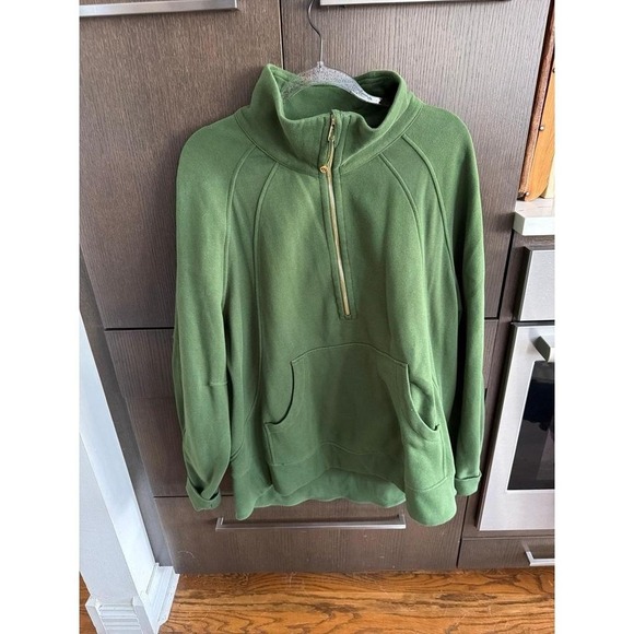 lululemon athletica Tops - Lululemon Scuba Oversized Funnel-Neck Half Zip *Long
Rainforest Green / Gold xxl